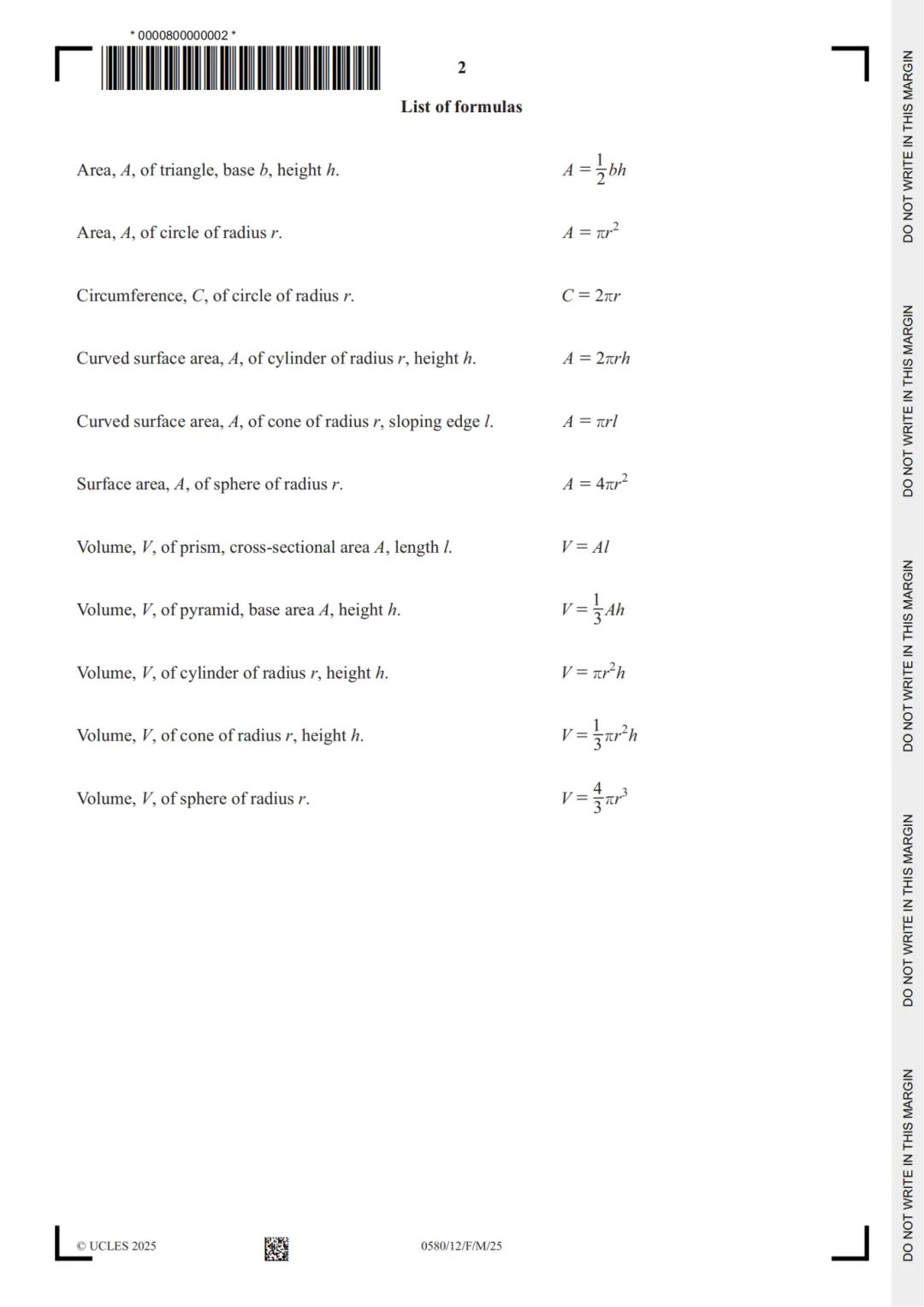 题库下载 | IGCSE数学0580真题PDF(2000~2025年) 第8张