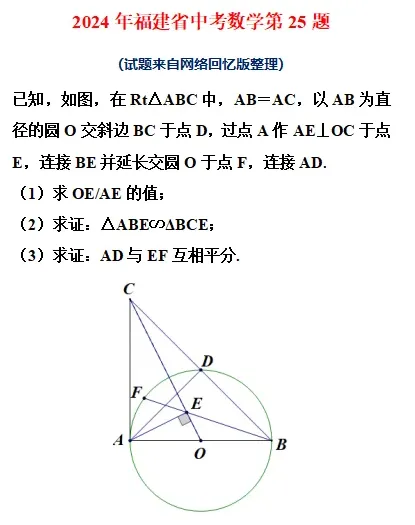 近9年(2025-2017)福建中考数学几何压轴都考了什么? 第6张