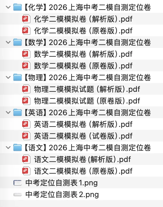 内部最新!2026上海中考二模自测定位卷 第2张