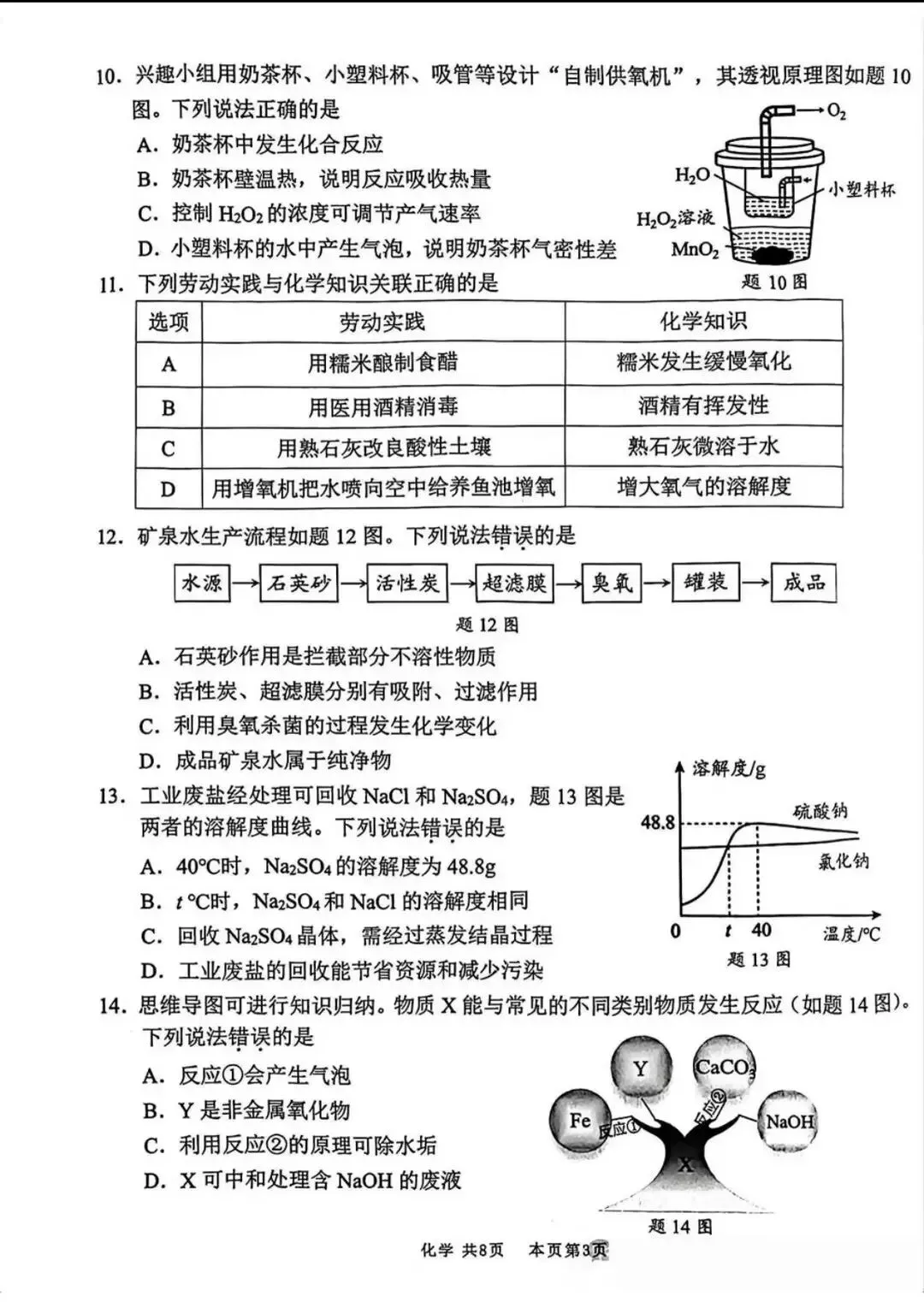 2026南海区中考一模化学试卷分析+答案抢先看 第3张