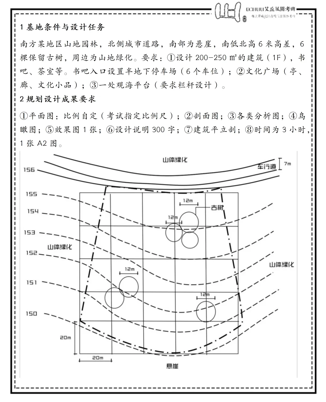 真题“丘”解 | 华工2021年风景园林快题真题解析 第1张 真题“丘”解 | 华工2021年风景园林快题真题解析 第1张