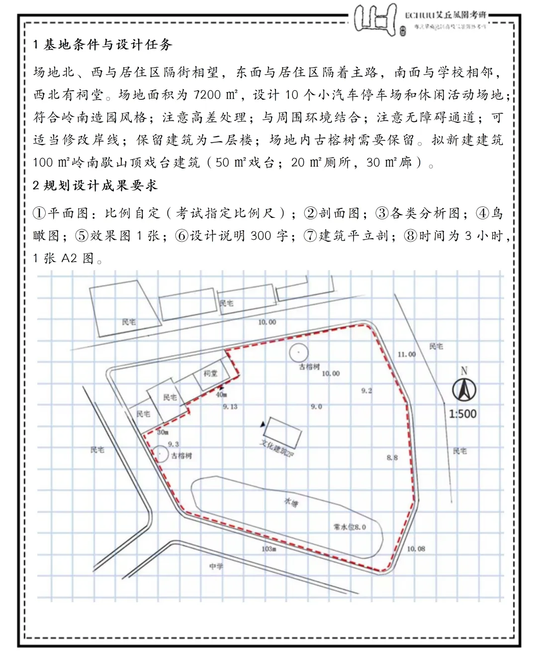 真题“丘”解 | 华工2019年风景园林快题真题解析 第1张 真题“丘”解 | 华工2019年风景园林快题真题解析 第1张