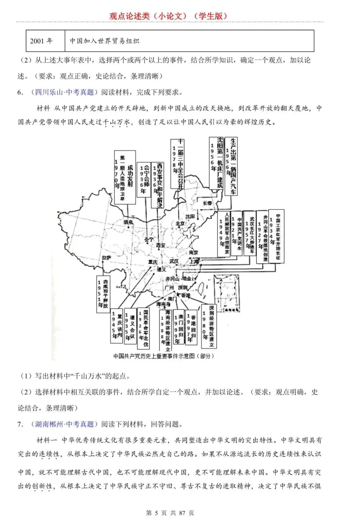 【中考历史】2026年中考历史观点论述类题,再也不愁历史小论文不会写了,含答案(电子版可下载打印) 第5张