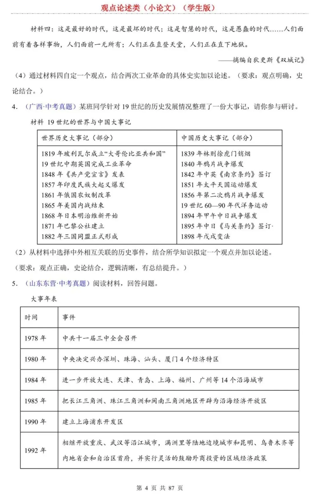 【中考历史】2026年中考历史观点论述类题,再也不愁历史小论文不会写了,无水印电子版可下载打印! 第4张 【中考历史】2026年中考历史观点论述类题,再也不愁历史小论文不会写了,无水印电子版可下载打印! 第4张