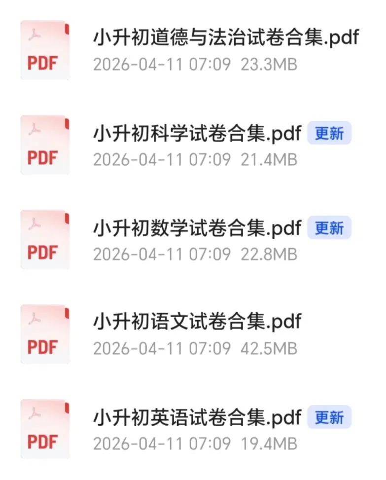小升初全科试卷合集 第10张 小升初全科试卷合集 第10张