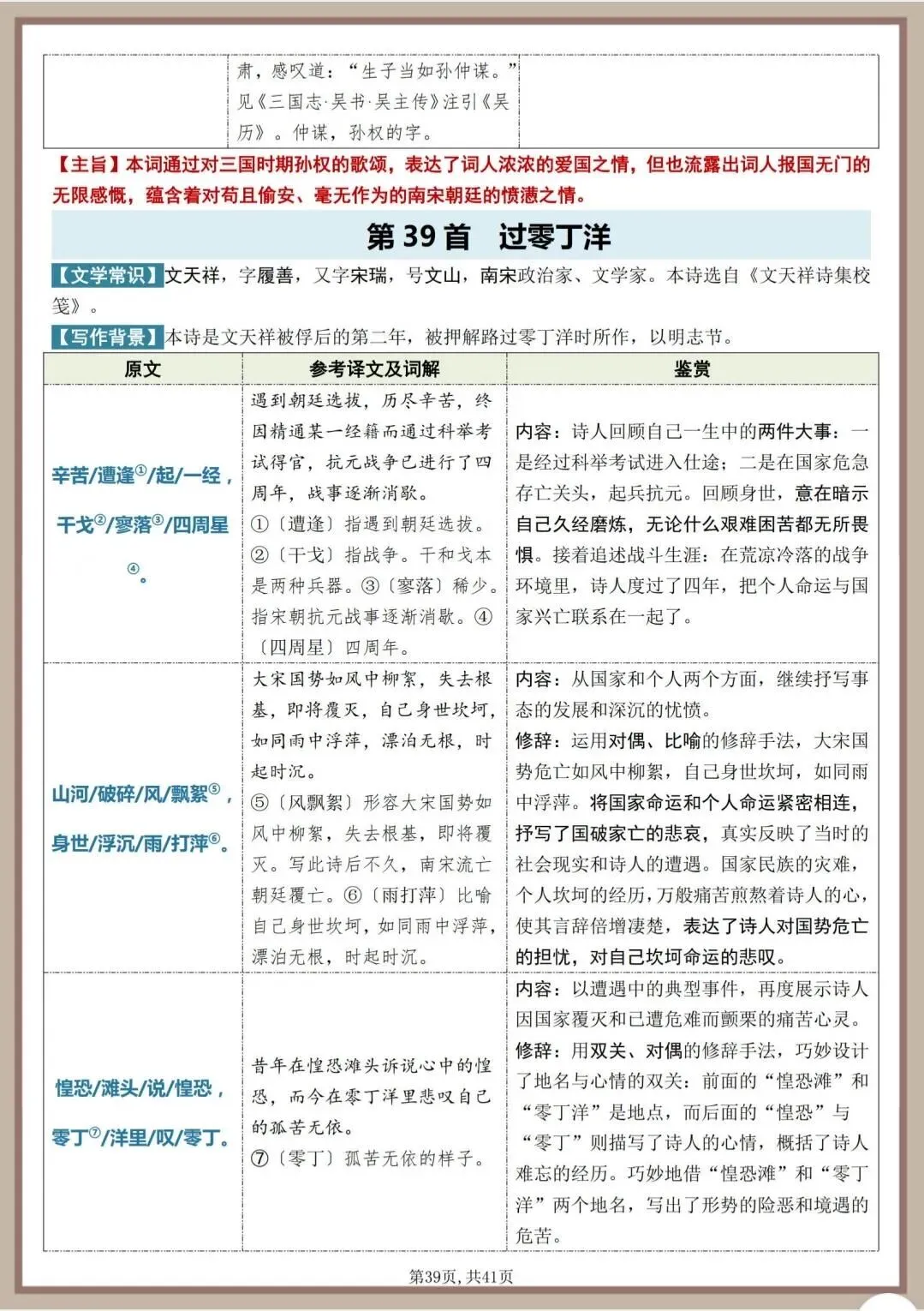 中考复习专项|语文课标41首古诗词曲鉴赏,词解译文加赏析! 第13张