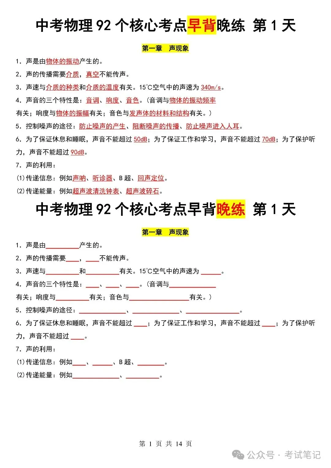 中考物理92个核心考点,早背晚练,不要再错了! 第2张 中考物理92个核心考点,早背晚练,不要再错了! 第2张