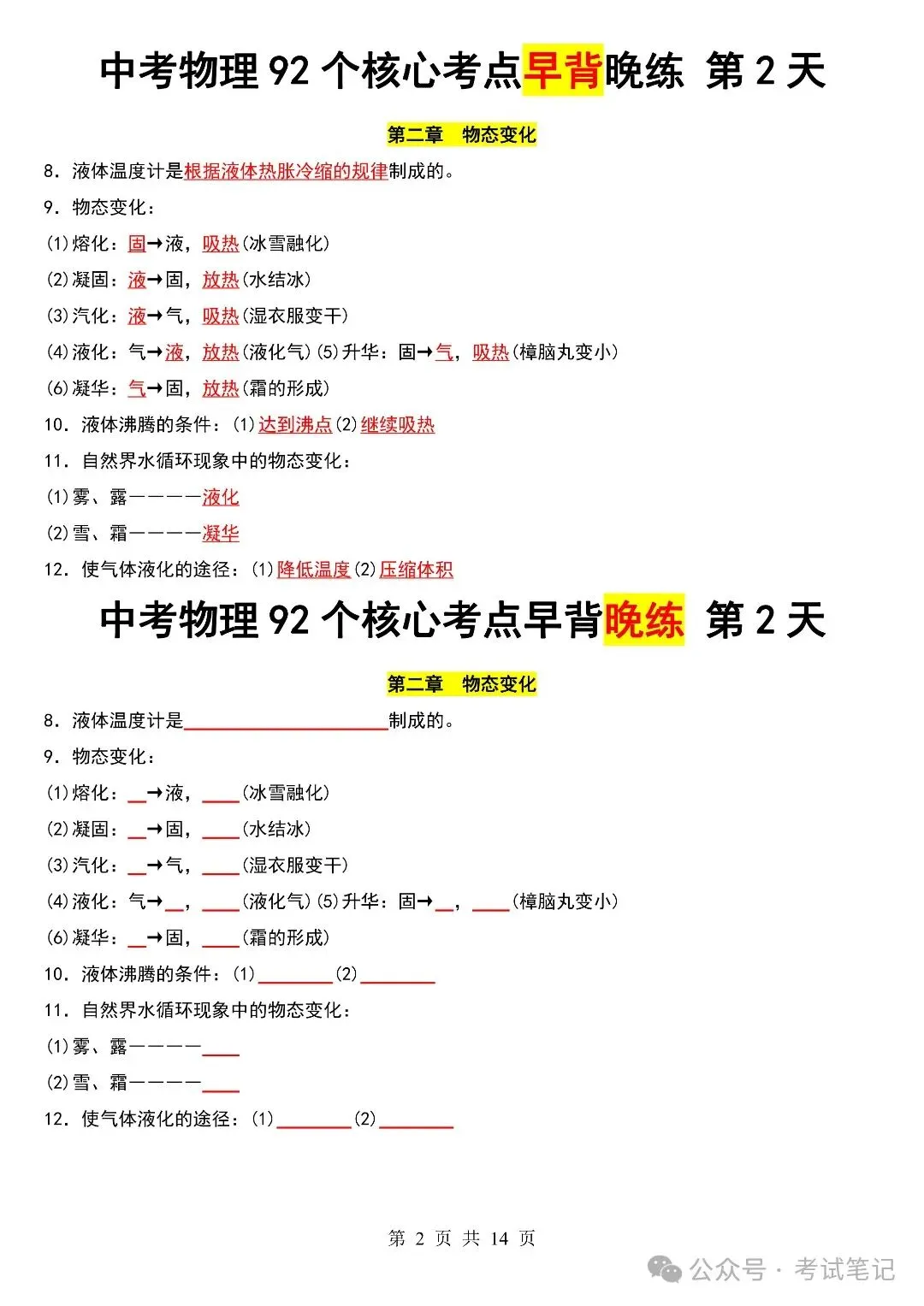 中考物理92个核心考点,早背晚练,不要再错了! 第3张 中考物理92个核心考点,早背晚练,不要再错了! 第3张