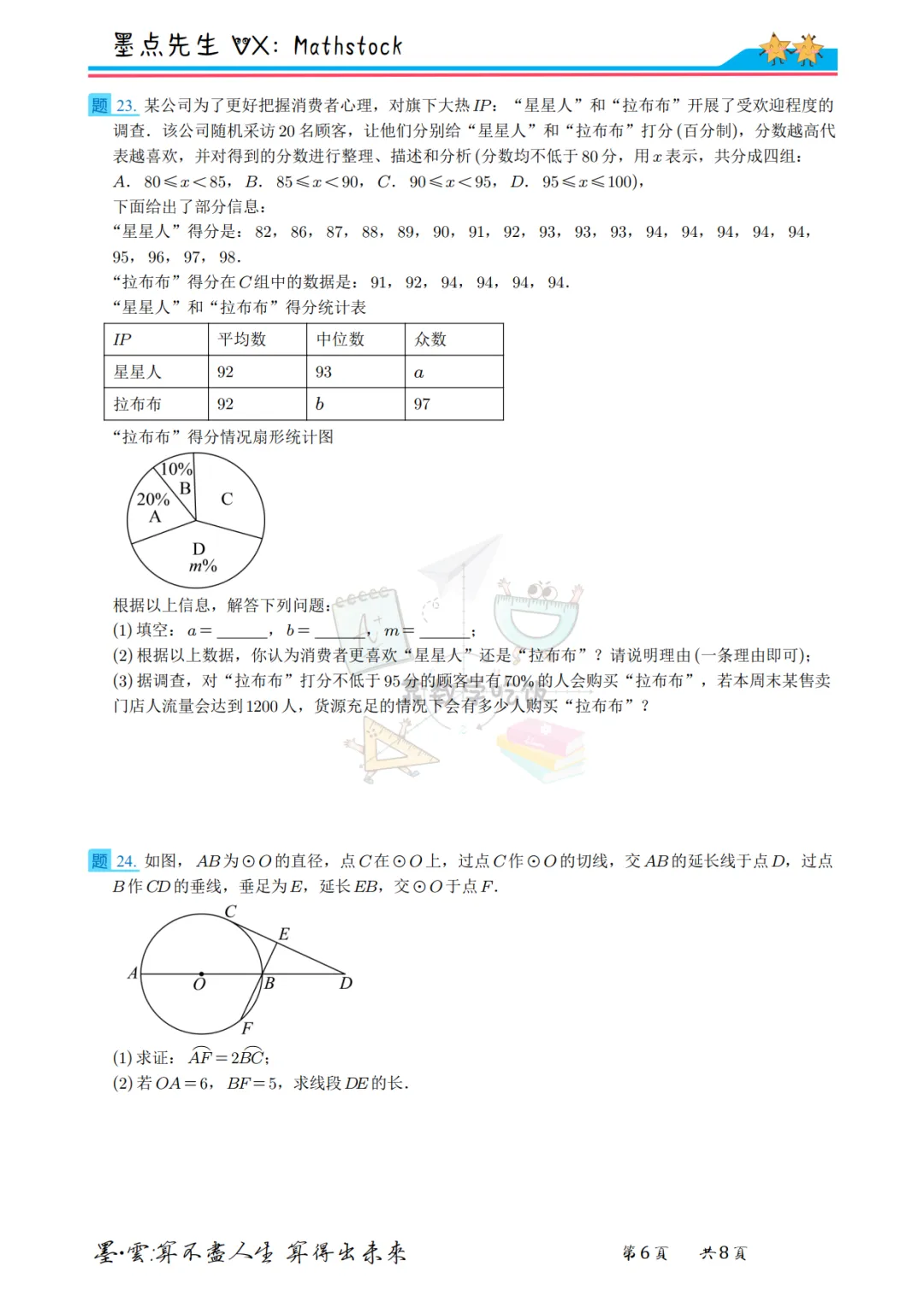 2026陕师大附中中考数学三模【高清重排】 第8张