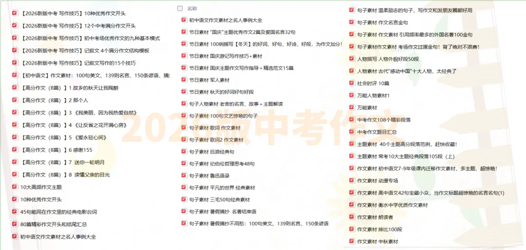 2026最新版初中【中考作文】素材+技巧:80篇精彩作文开头和结尾汇总|写作素材归类梳理+分层升格精修,助你冲满分作文 第1张