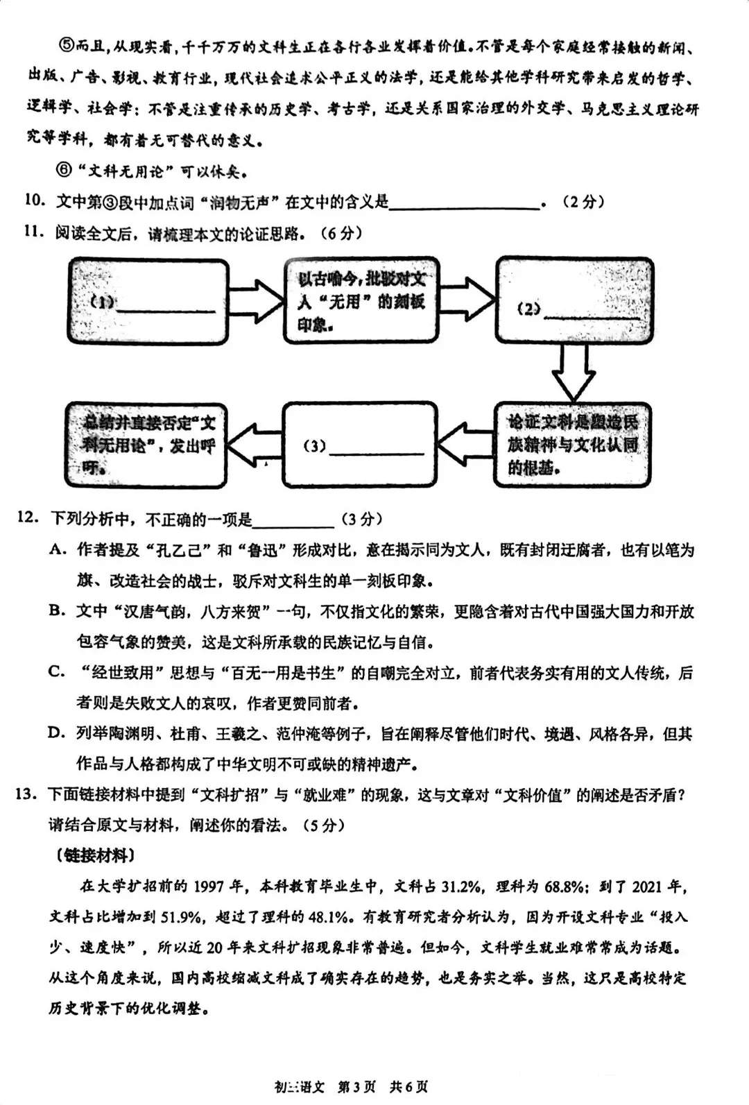 中考一模|浦东新区语文 第7张