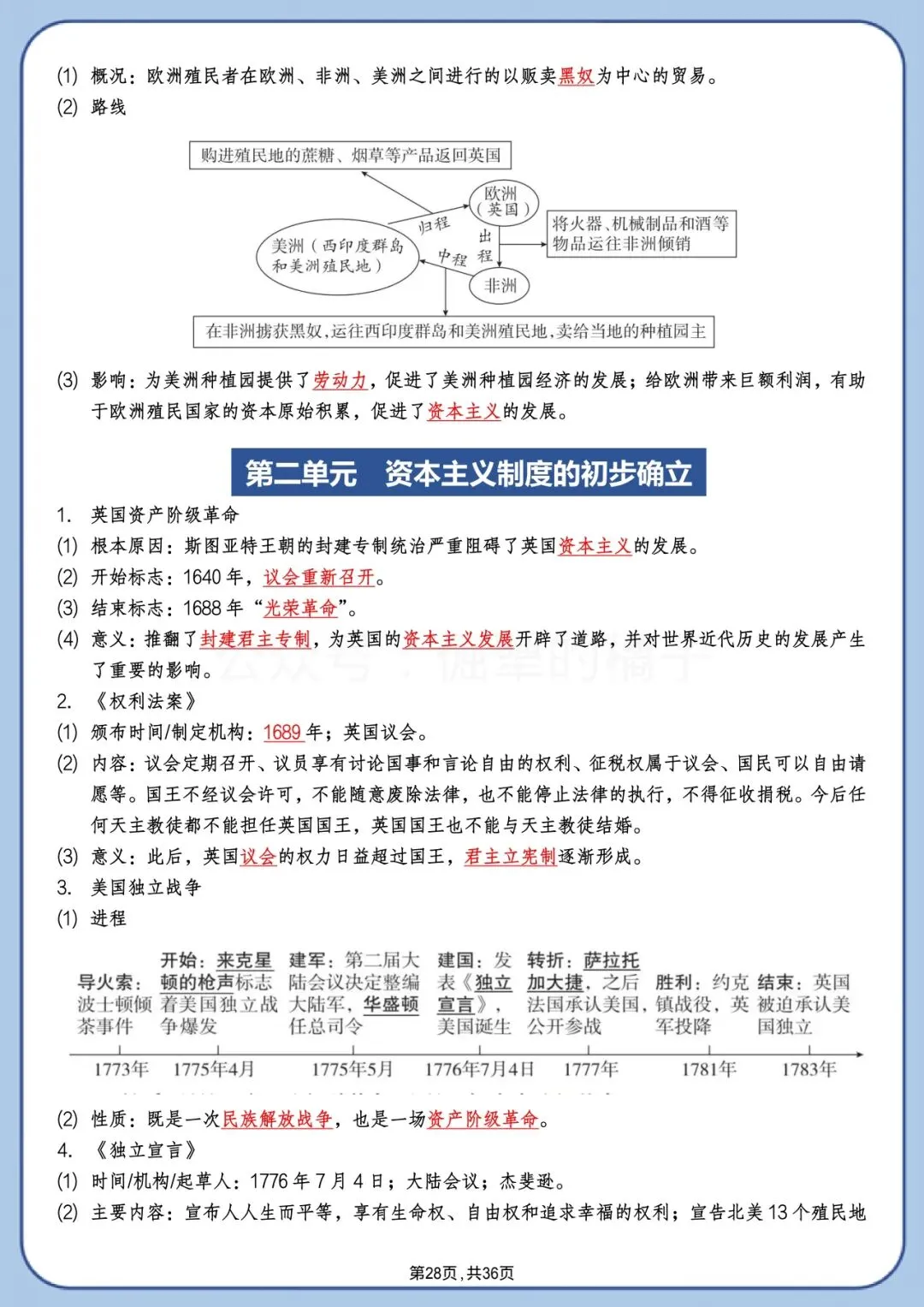 中考历史背诵版|高频考点+时间线+答题模板 第28张