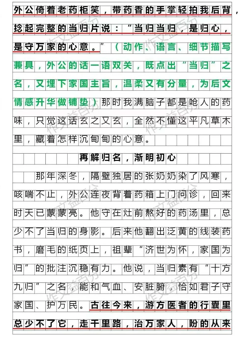 【中考作文备考2026】一瓣当归香,万里家国长(精析+点评+脉络) |传统文化+成长类 | 小众新颖的题材 作文素材 第2张