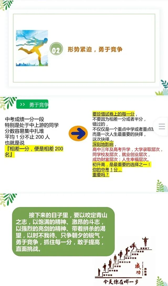 初三中考家长会云程万里众可期誓为鲲鹏冲九霄PPT课件发言稿 第6张