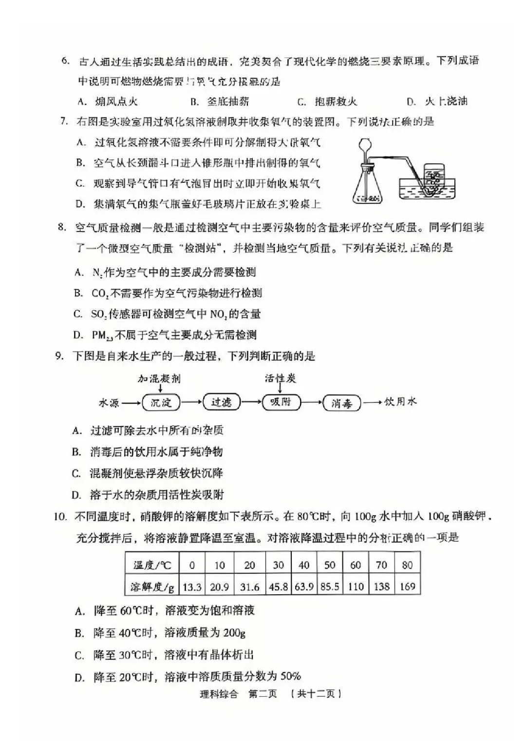 理综•2026年孝义市第一次中考模拟考试题(卷)-第2张图片-四季读书网