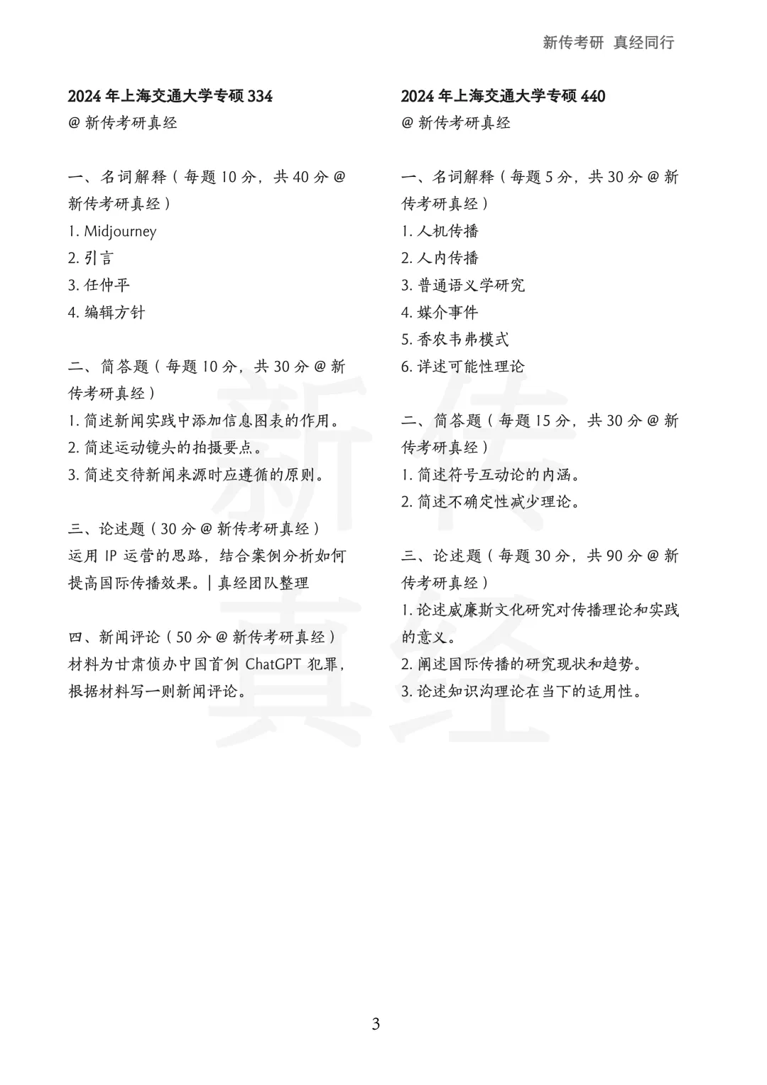 上海交通大学新传考研真题|2019-2026年8年汇总 | 专硕12套题 第4张