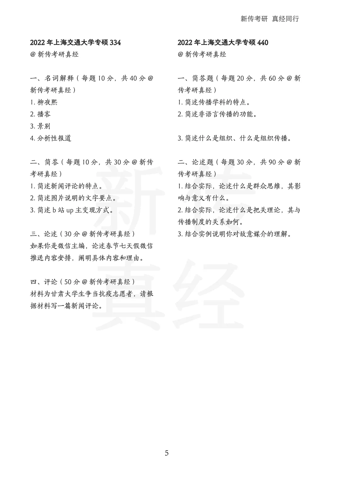 上海交通大学新传考研真题|2019-2026年8年汇总 | 专硕12套题 第6张
