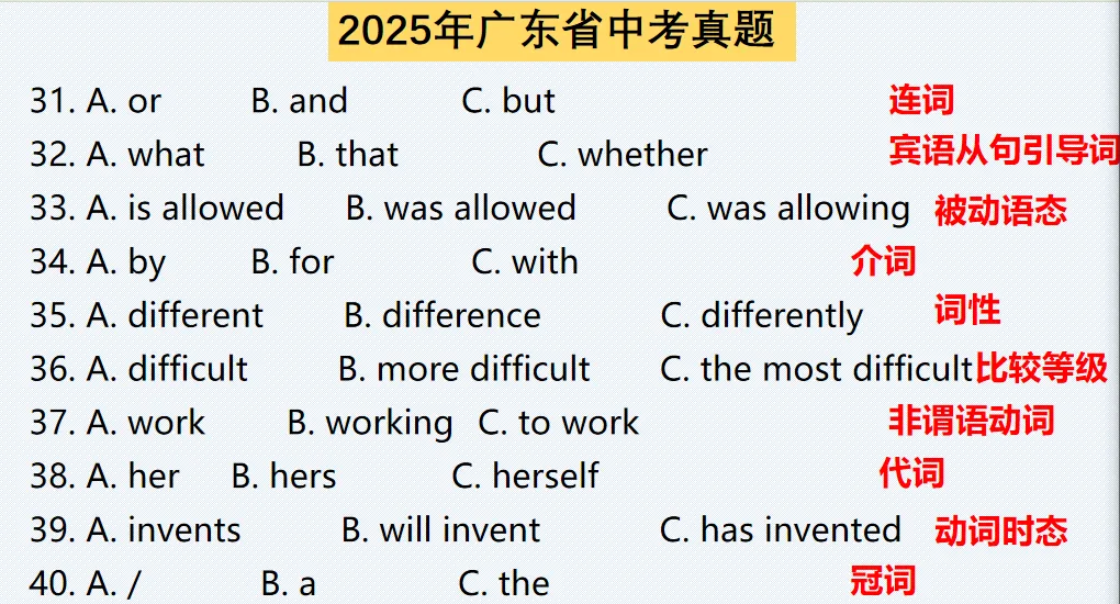 中考语法选择稳拿10分|翁秋玉老师精品复习课例全公开 第4张