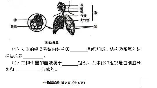 2023年辽宁省初中学业水平考试生物学试卷 第4张