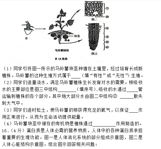2023年辽宁省初中学业水平考试生物学试卷 第7张