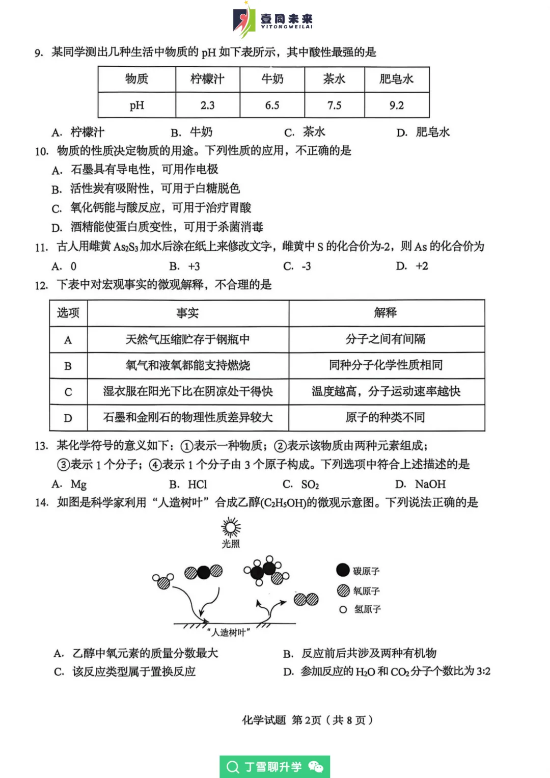 【中考一模】市南【化学】2026年青岛中考一模真题! 第5张