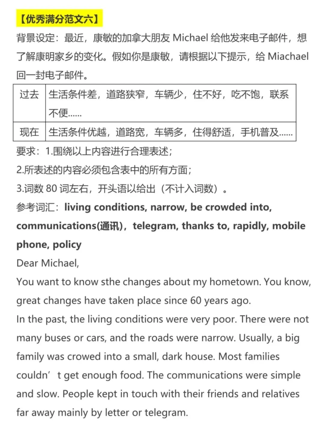 20 篇中考英语满分作文合集,考试直接套用 第7张