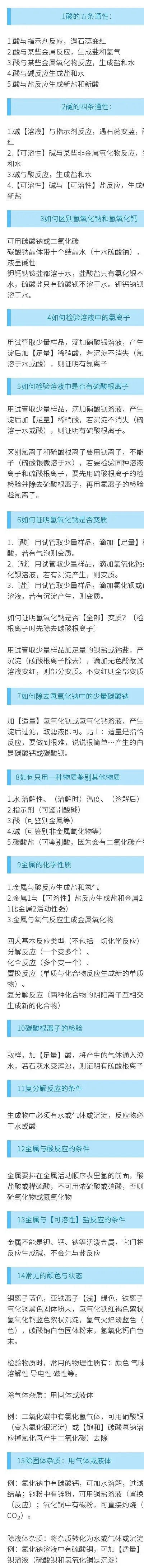 【中考化学】近年常考重点总结,收藏这一篇就够了! 第1张