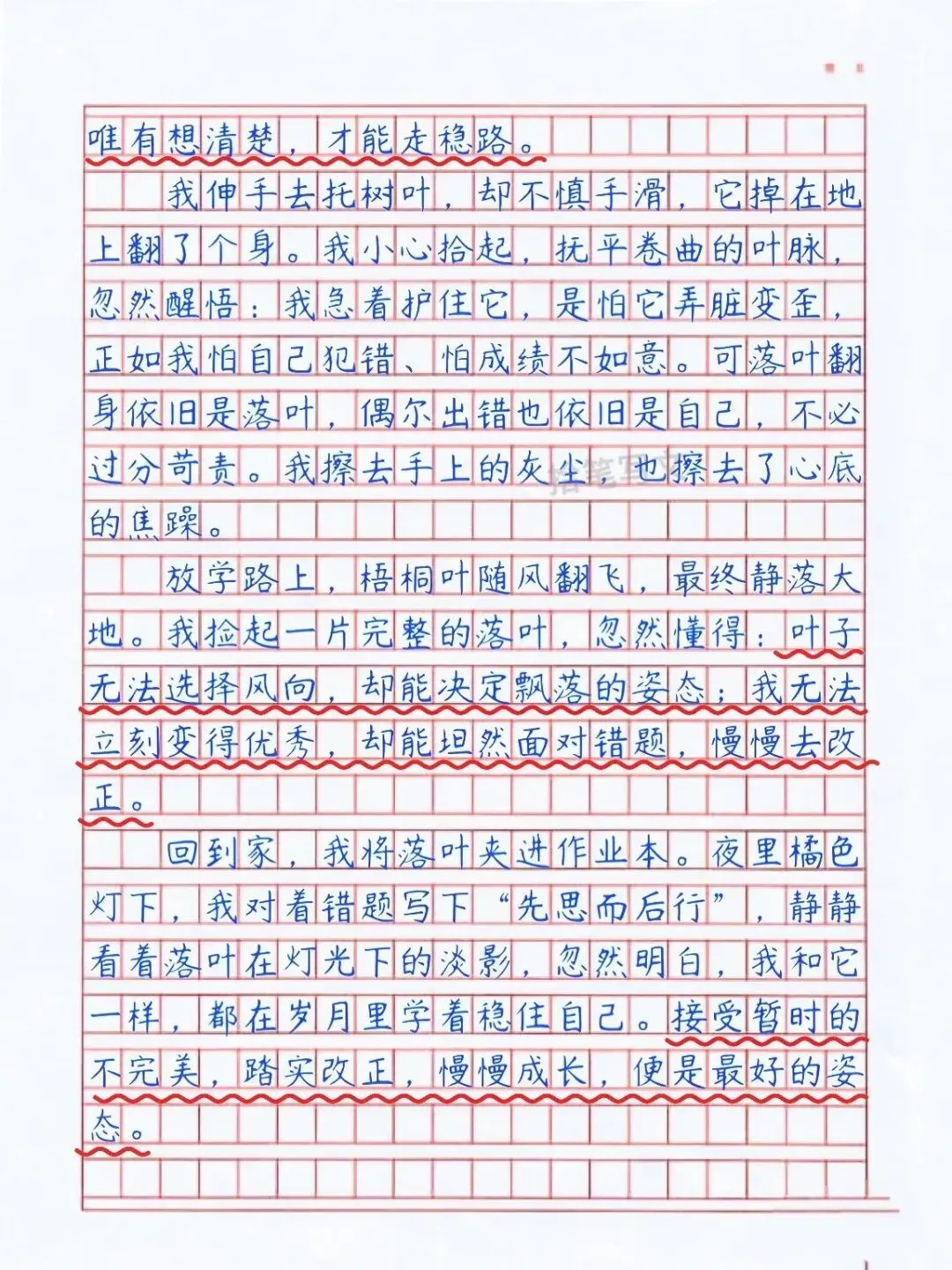 中考满分作文《那片落叶》 第6张 中考满分作文《那片落叶》 第6张
