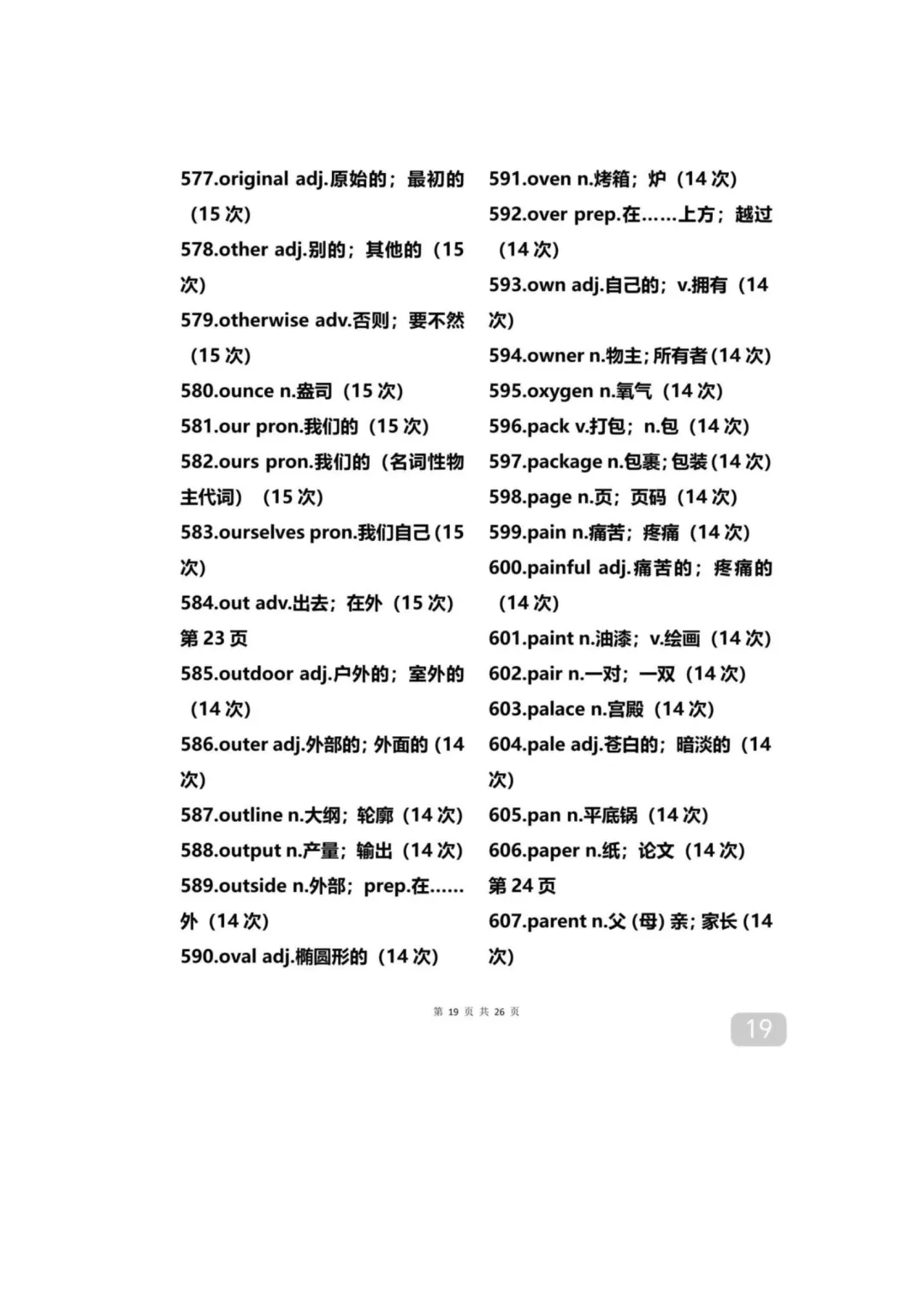 中考英语 “常客”:600多个单词出现超 14 次 第23张