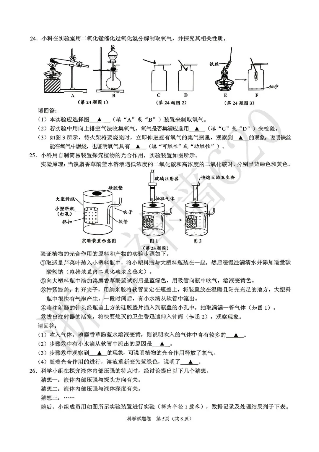 26模拟考|2026舟山一模(语文、科学) 第25张