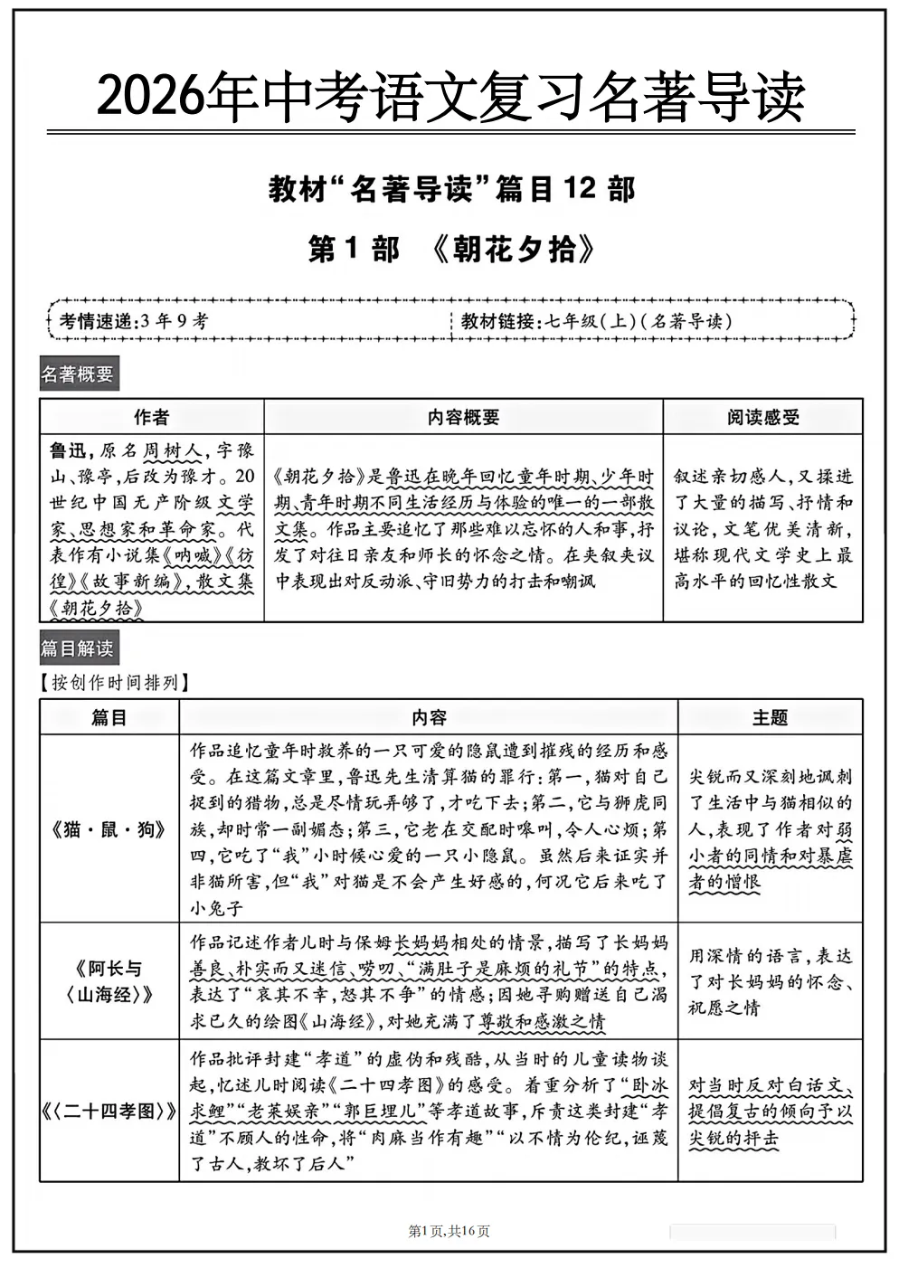 【初中语文·名著阅读】冲刺中考!2026年中考语文专题复习:12本教材“名著导读”梳理 第4张