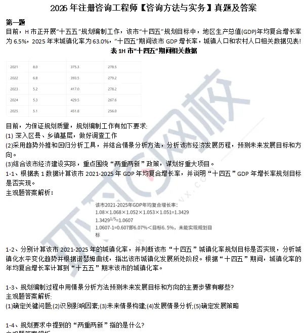 速看!2026年咨询工程师实务真题揭秘 第4张