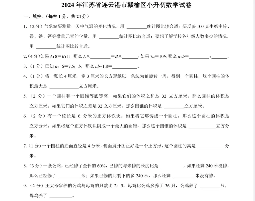 (重庆)研历年真题,筑升学之基——小升初历年真题试卷学习感悟(语文+数学+英语) 第42张