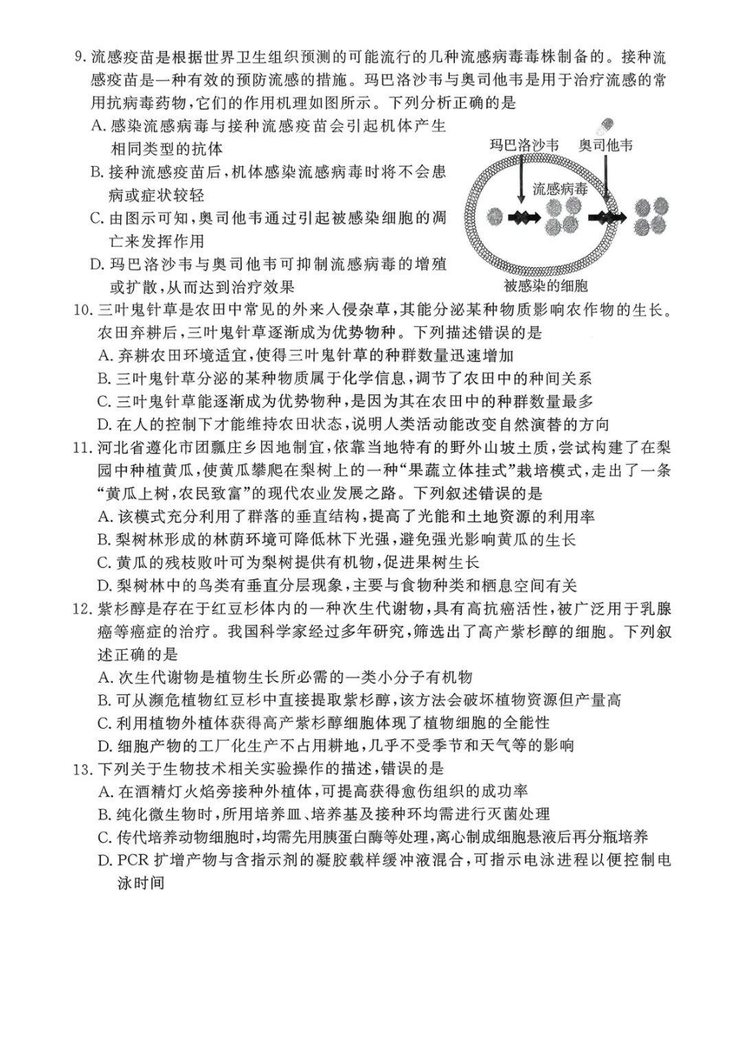 【2026年河北省普通高中学业水平选择性模拟考试 生物+答案 第4张