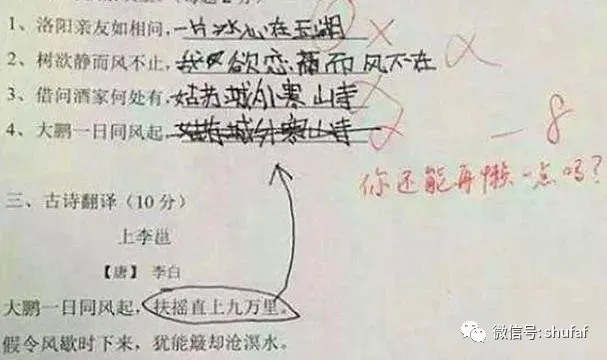 小学生“倒数第一试卷”走红,老师:我教不了,这孩子智商太高! 第4张 小学生“倒数第一试卷”走红,老师:我教不了,这孩子智商太高! 第4张