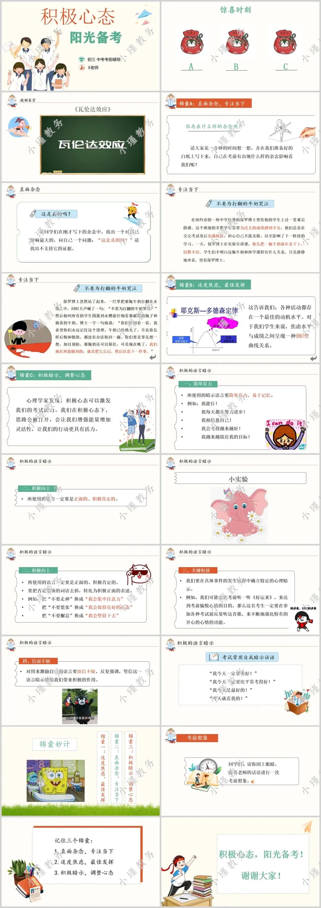 初三中考考前心理辅导:积极心态,阳光备考-第3张图片-四季读书网