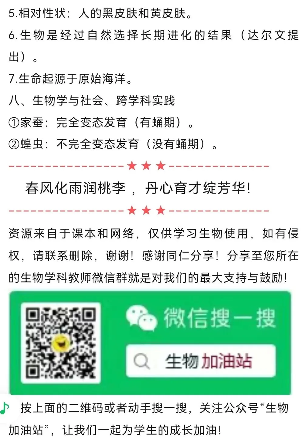 复习提纲:中考生物复习提纲|复习资料 第11张