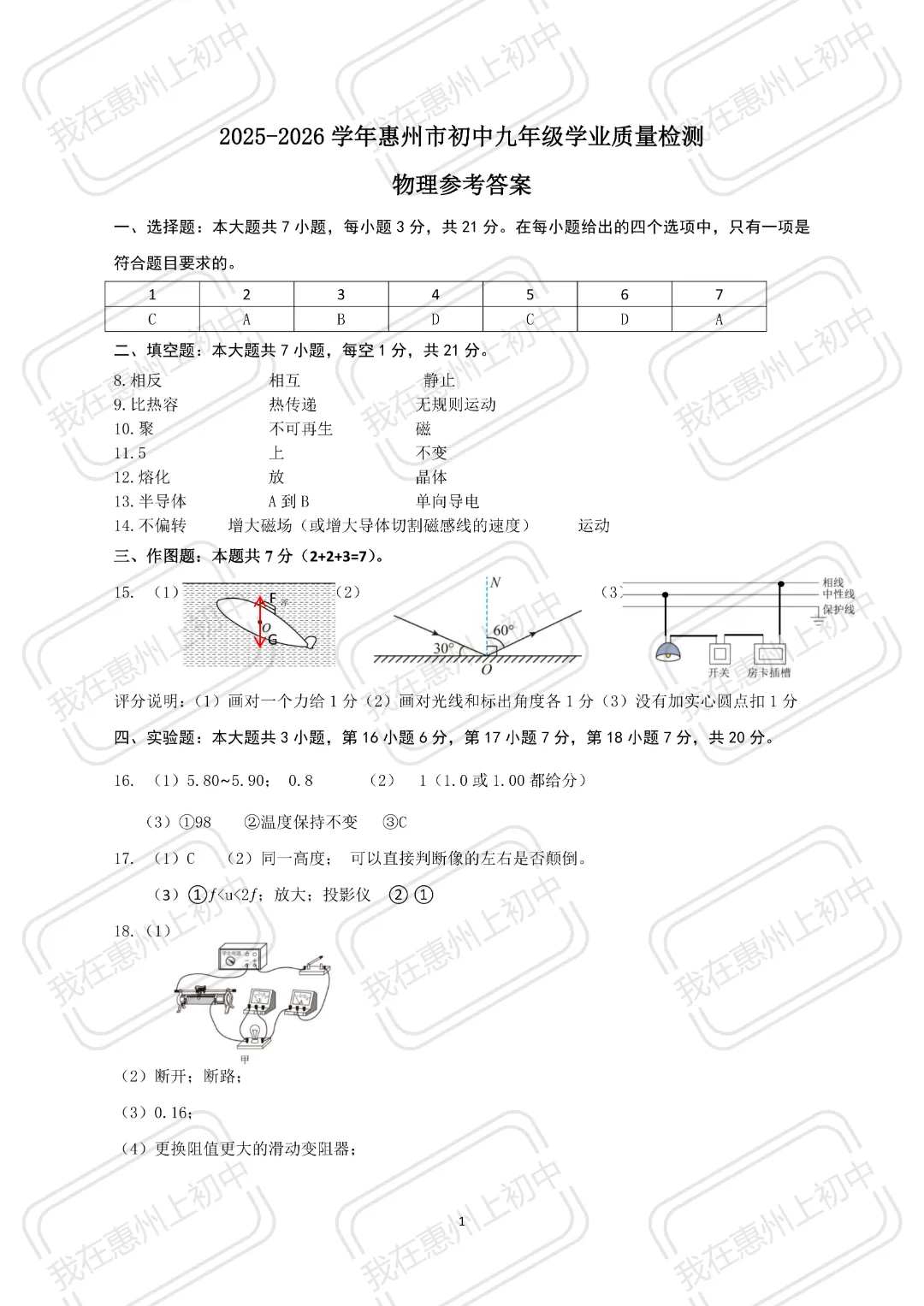 2026年惠州中考一模真题+答案公布! 第50张