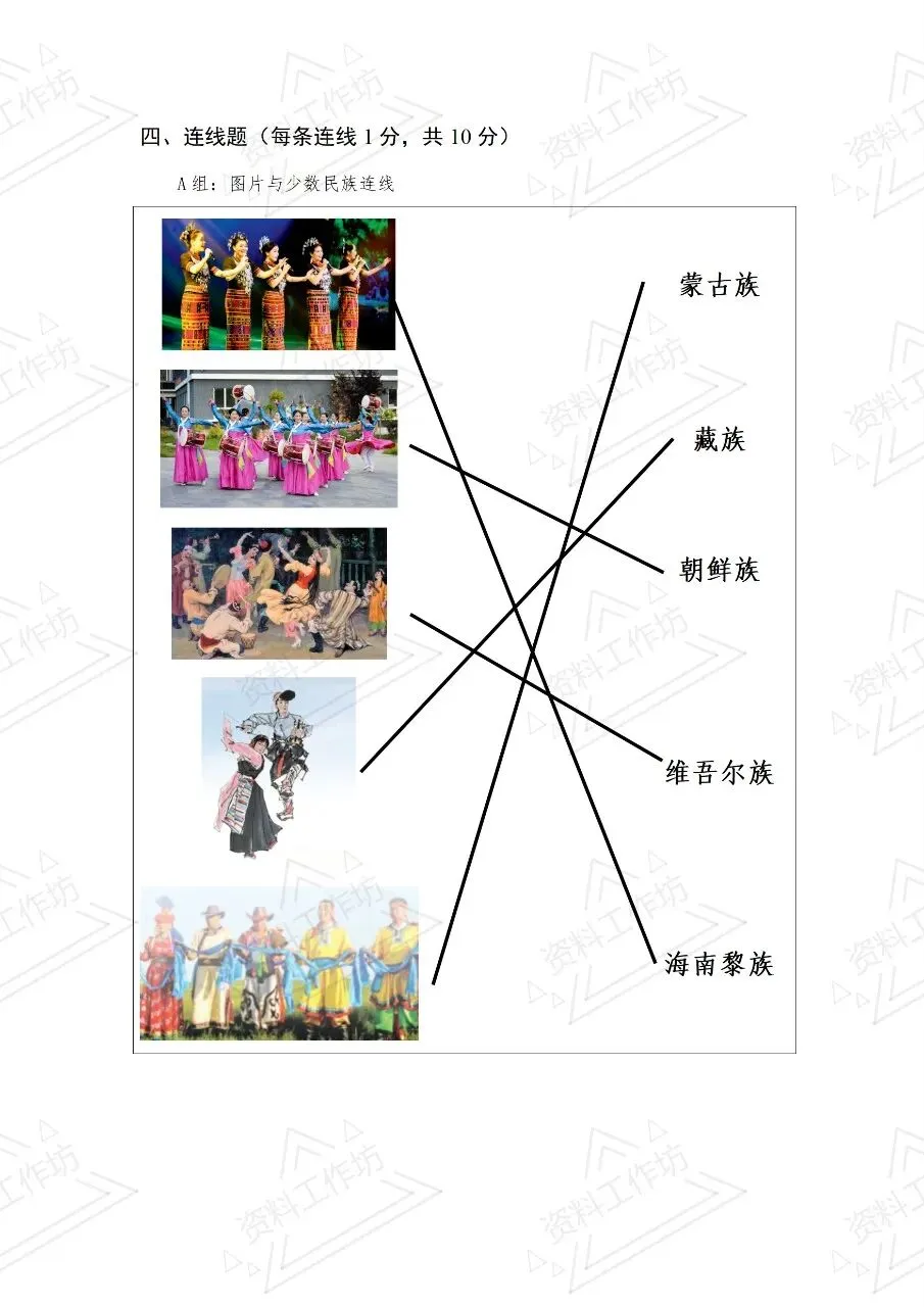 湘艺版音乐八年级下册新教材期末试卷 第6张