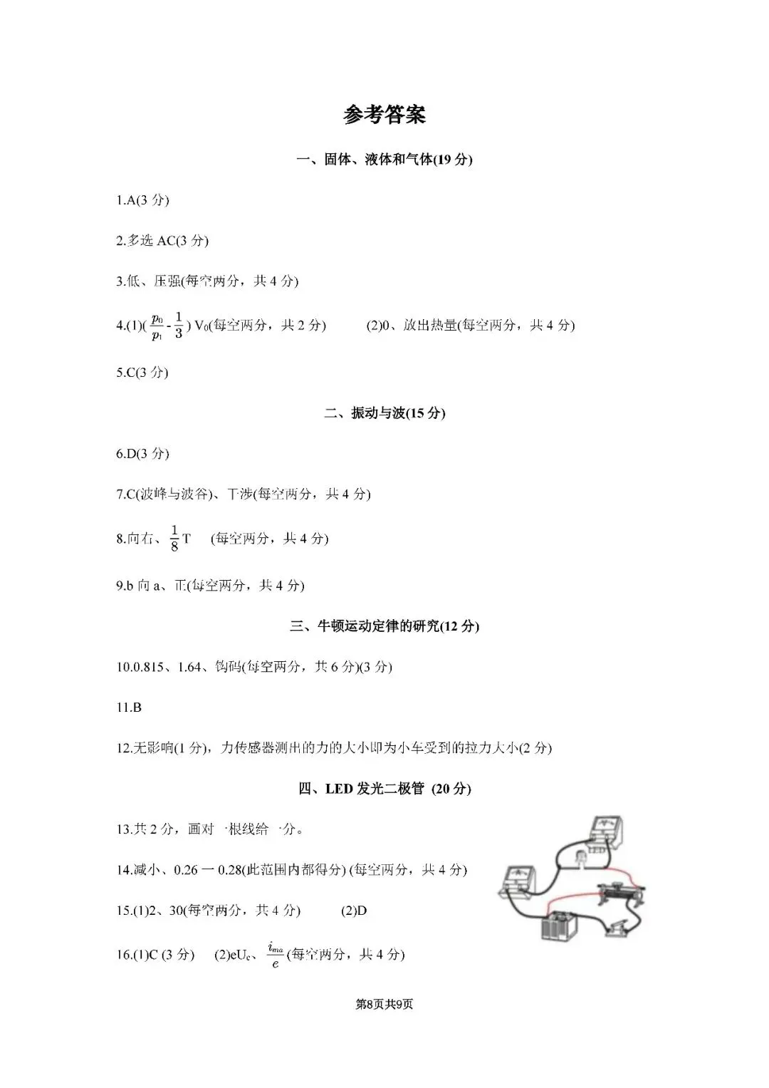 2026届上海市崇明区高三二模物理试卷(含答案) 第8张