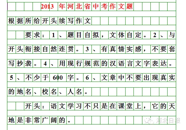 收藏!河北中考近20年语文作文题目汇总 第7张