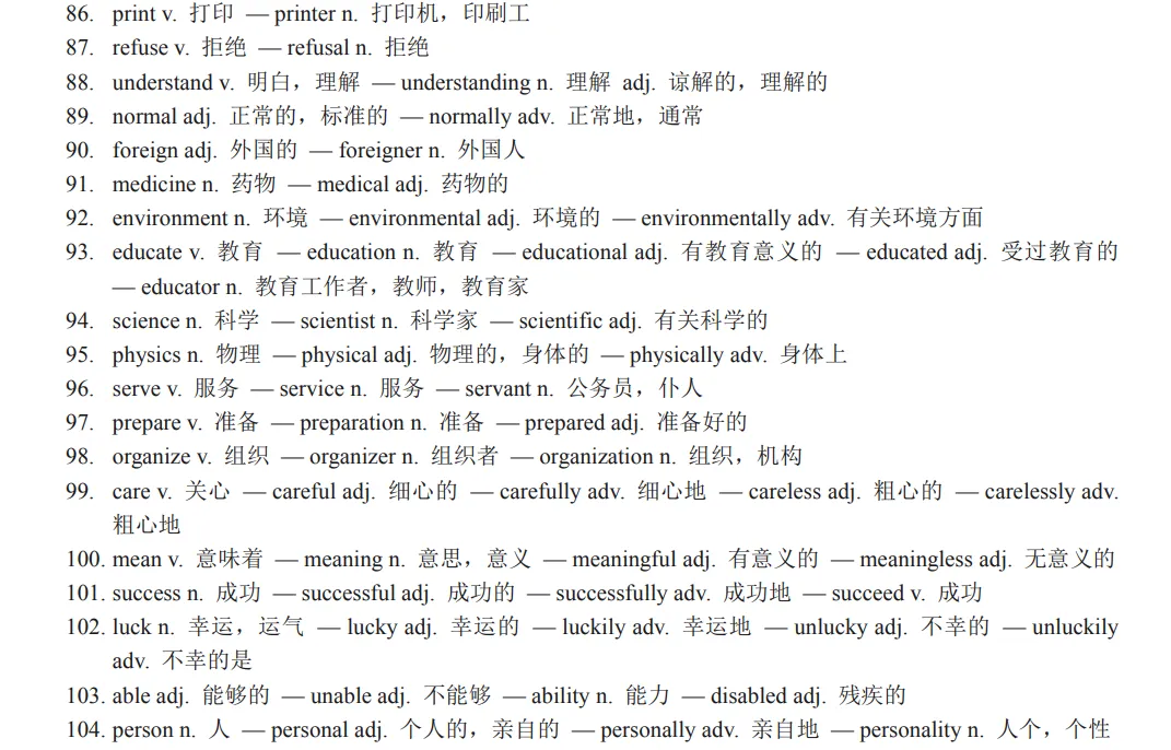 中考英语必背词性变化汇总,考前必须掌握!-第11张图片-四季读书网