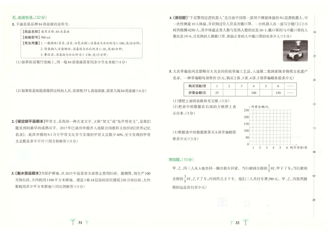冀教版小学数学1-6年级下册单元试卷(26春最新版)-第16张图片-四季读书网