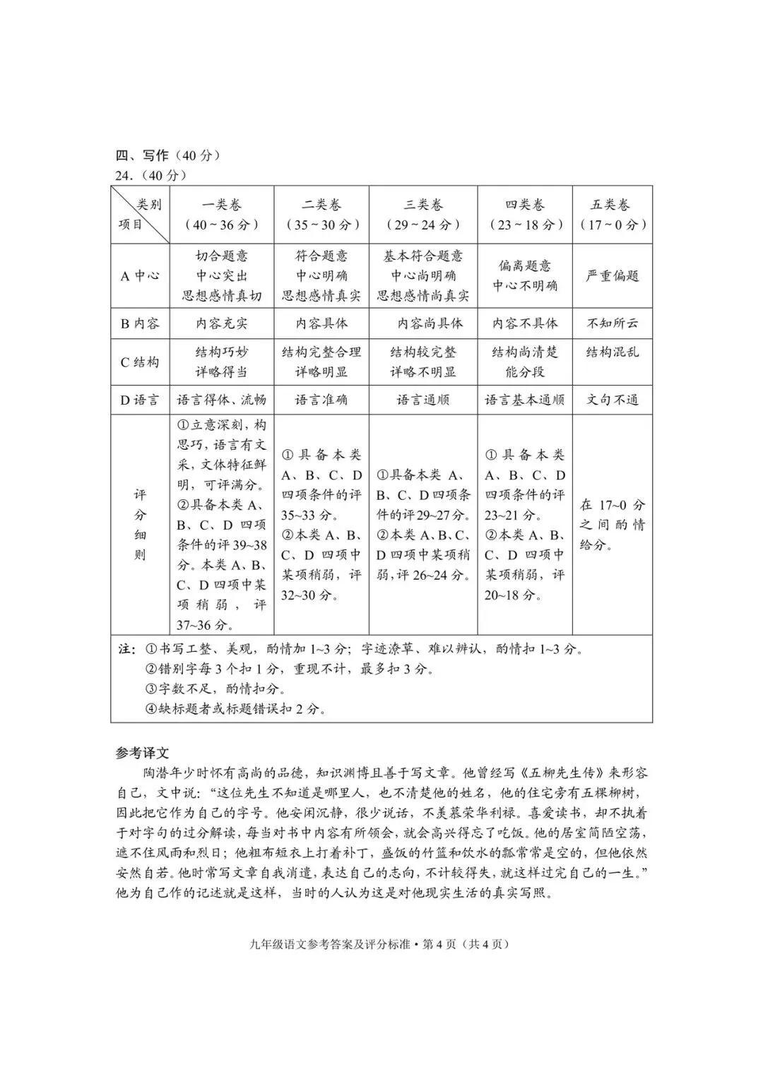 玉溪市统测语文试卷+答案-第13张图片-四季读书网