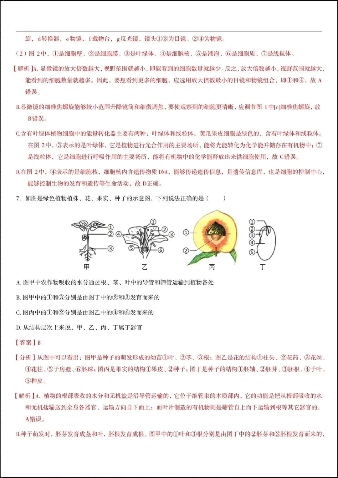 2026年初中学业水平考试生物会考模拟试卷(含答案解析)完整电子版可打印! 第13张
