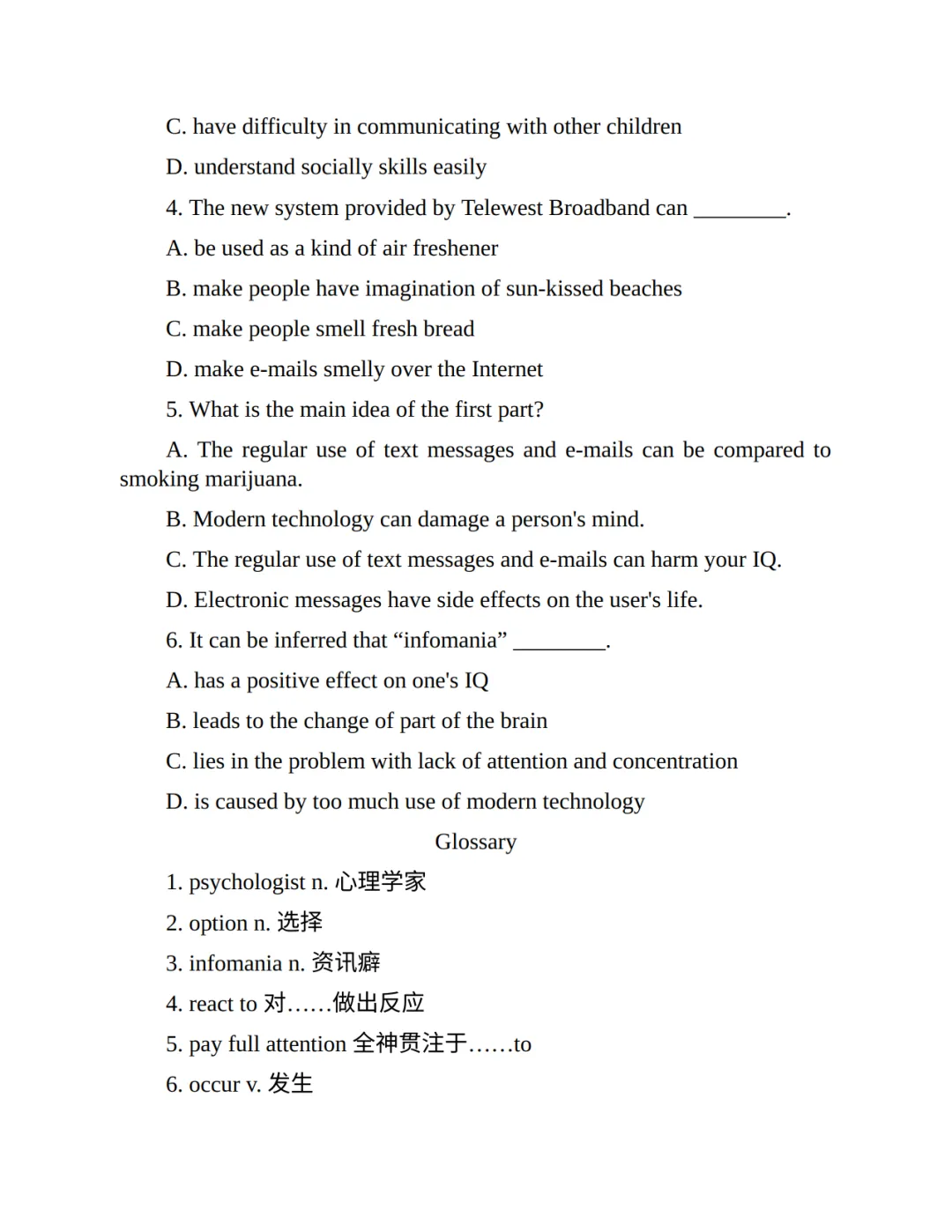 初中英语7-9年级《阅读理解真题练习》,含答案,可免费下载打印-第8张图片-四季读书网 初中英语7-9年级《阅读理解真题练习》,含答案,可免费下载打印-第8张图片-四季读书网