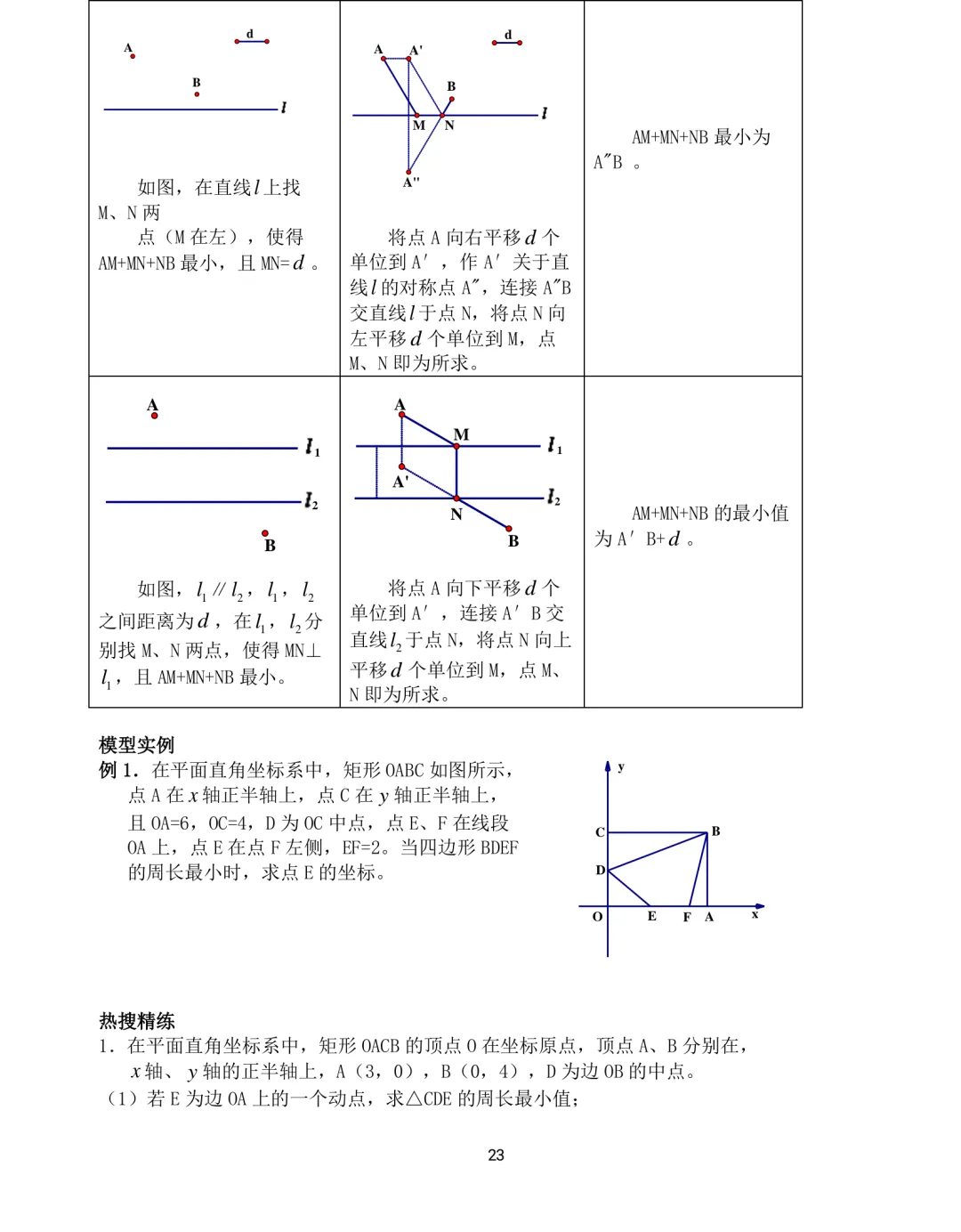 中考数学12类几何模型解题训练 第23张 中考数学12类几何模型解题训练 第23张
