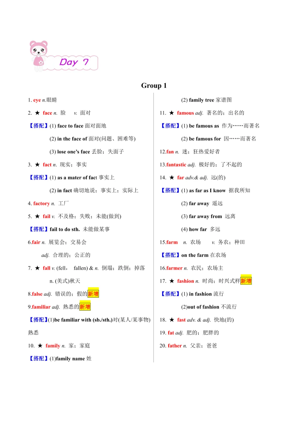 中考专项英语 《专题01 20天搞定中考必背1600词(一)》 第27张