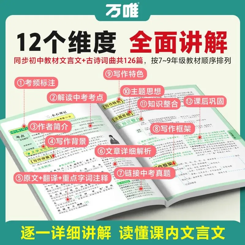 【广告】2026万唯中考初中文言文完全解读语文专项训练初中必背古诗词和文言文全解阅读练习训练万维旗舰店【券面额】34元 【到手价】39元 第3张