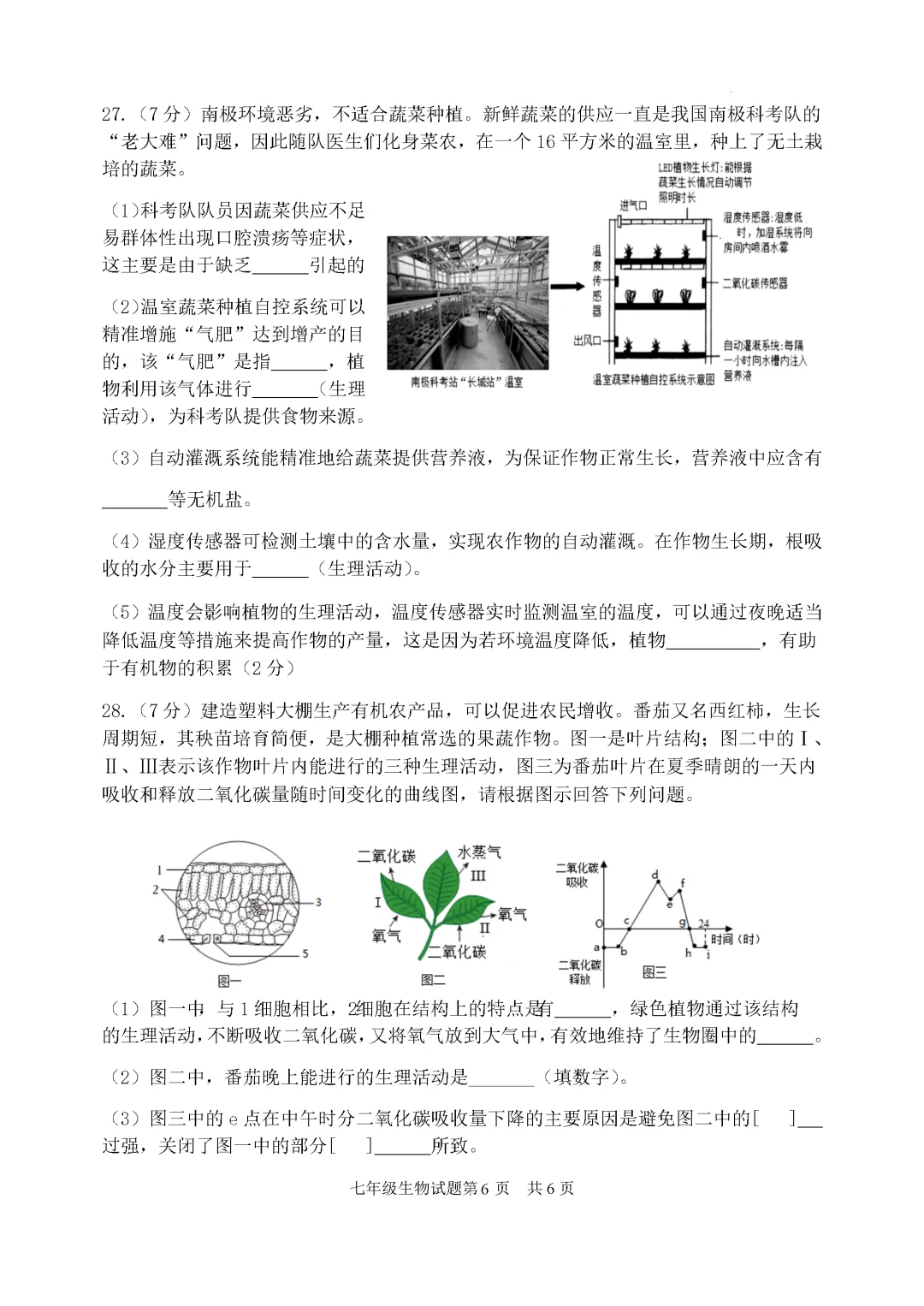 期中真题-2025 年临沂罗庄区初一下学期期中生物试题(完整版 + 答案) 第9张